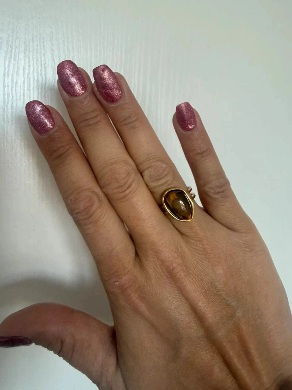 Bague grosse pierre bruin – photo 3
